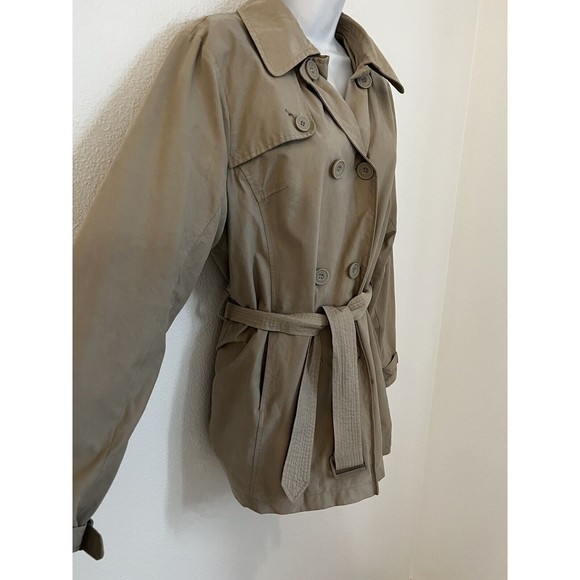 Target Dry Womens Jacket Size M Belted Beige Short Trench Medium Lined - Picture 3 of 12